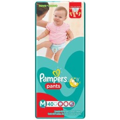 Fralda de Vestir Pampers Pants Tamanho M 40 Unidades Peso Indicado 7 - 12kg