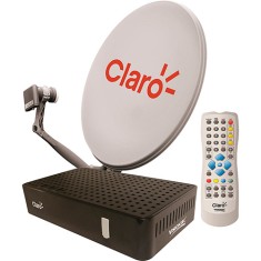 Antena de TV Parabólica com Receptor Visiontec Claro TV Livre
