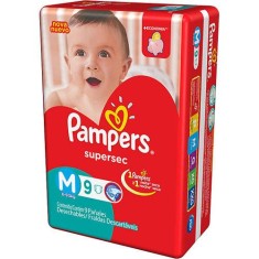 Fralda Pampers Supersec Tamanho M Pacotinho 9 Unidades Peso Indicado 6 - 9,5kg