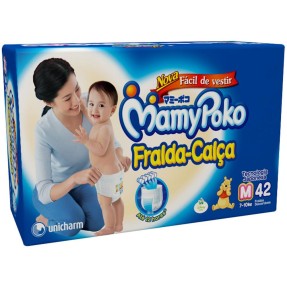 Fralda de Vestir MamyPoko Fralda-Calça Tamanho M Mega 42 Unidades Peso Indicado 7 - 10kg