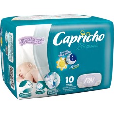 Fralda Capricho Bummis Tamanho Recém Nascido (RN) Regular 10 Unidades Peso Indicado Até 3,5kg