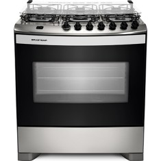 Fogão de Piso Brastemp Clean 6 Bocas Acendimento Automático Acabamento Inox BFS6NAR