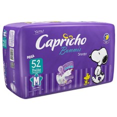 Fralda Capricho Snoopy Bummis Tamanho M Mega 52 Unidades Peso Indicado 5 - 10kg
