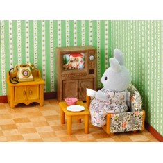 Boneca Sylvanian Families Sala de Estar com Mamãe Coelha Epoch